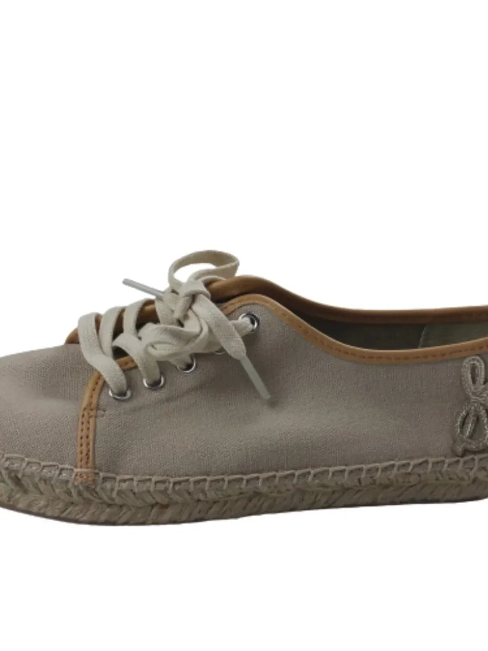 Sam Edelman Canvas Espadrille Sneakers Womens 6.5 Platform Lace Up Neutral Shoes